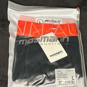 Mosmann Men's Boxer Briefs in Black and Orange